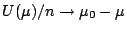 $\displaystyle U(\mu)/n \to \mu_0-\mu
$