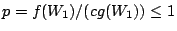 $ p=f(W_1)/(cg(W_1)) \le 1$