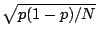 $ \sqrt{p(1-p)/N}$