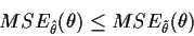 \begin{displaymath}MSE_{\hat\theta}(\theta) \le MSE_{\tilde\theta}(\theta)
\end{displaymath}