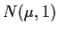 $N(\mu,1)$