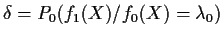 $\delta=P_0(f_1(X)/f_0(X) = \lambda_0)$