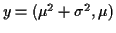 $ y=(\mu^2+\sigma^2,\mu)$