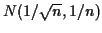 $ N(1/\sqrt{n},1/n)$