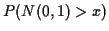 $ P(N(0,1) > x)$