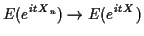 $\displaystyle E(e^{itX_n}) \to E(e^{itX})
$