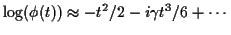 $\displaystyle \log(\phi(t)) \approx -t^2/2 -i\gamma t^3/6 + \cdots
$