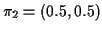 $ \pi_2 = (0.5,0.5)$