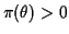 $ \pi(\theta)>0$