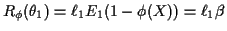 $\displaystyle R_\phi(\theta_1) = \ell_1 E_1(1-\phi(X)) = \ell_1 \beta
$