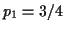 $ p_1=3/4$