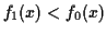 $ f_1(x) < f_0(x)$