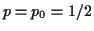 $ p=p_0=1/2$