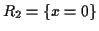 $ R_2=\{x=0\}$