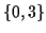 $ \{0,3\}$