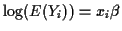 $ \log(E(Y_i)) = x_i\beta$