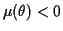$ \mu(\theta) < 0$