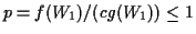 $ p=f(W_1)/(cg(W_1)) \le 1$