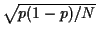 $ \sqrt{p(1-p)/N}$