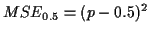 $\displaystyle MSE_{0.5} = (p-0.5)^2
$