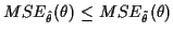 $\displaystyle MSE_{\hat\theta}(\theta) \le MSE_{\tilde\theta}(\theta)
$
