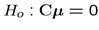 $ H_o: {\bf C}\boldsymbol\mu=0$