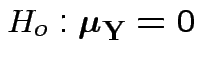 $ H_o: \boldsymbol\mu_{\bf Y}= 0$