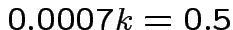 $ 0.0007k=0.5$