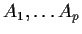$ A_1,\ldots
A_p$
