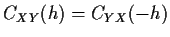 $ C_{XY}(h) = C_{YX}(-h)$