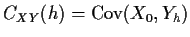 $ C_{XY}(h) = {\rm Cov}(X_0,Y_h)$