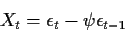 \begin{displaymath}X_t = \epsilon_t-\psi\epsilon_{t-1}\end{displaymath}