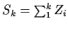 $S_k = \sum_1^k Z_i$
