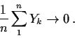 \begin{displaymath}\frac{1}{n} \sum_1^n Y_k \to 0 \, .
\end{displaymath}