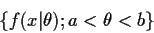 \begin{displaymath}\{f(x\vert\theta); a<\theta < b\}
\end{displaymath}