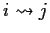 $i \leadsto j$