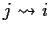 $j\leadsto i$