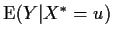 ${\rm E}(Y\vert X^*=u)$