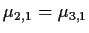 $ \mu_{2,1}=\mu_{3,1}$
