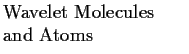 $\textstyle \parbox{1.6in}{\raggedright Wavelet Molecules and Atoms }$