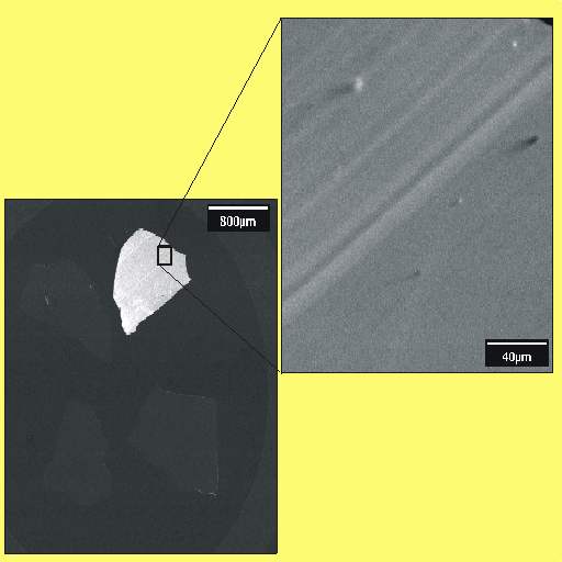 Cathode Luminescence image of banding in Scheelite