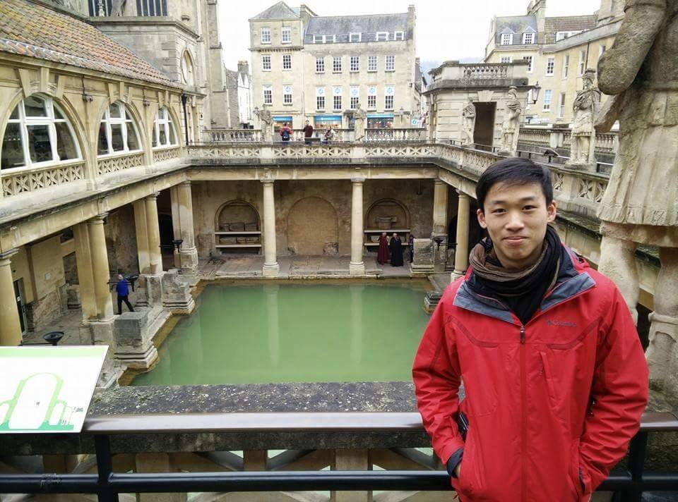 Mathew at the Roman Baths in Bath, UK