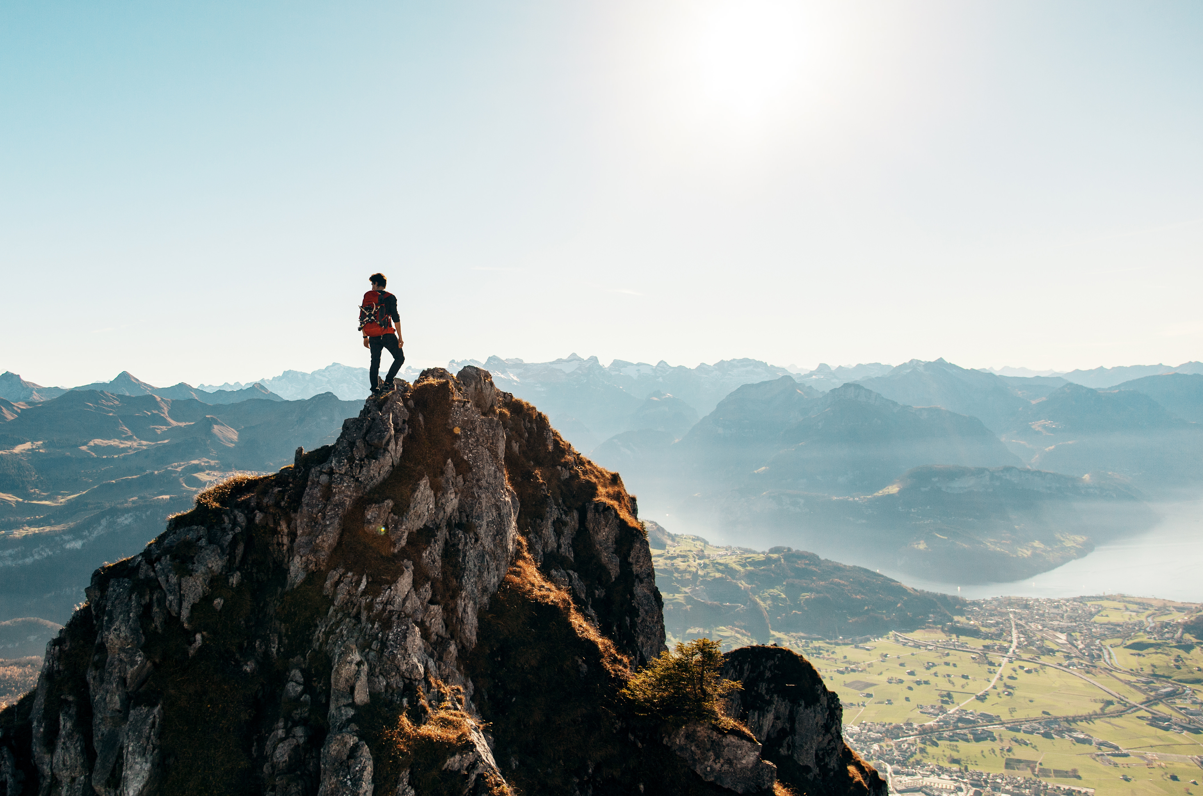 International Co-op project image - person looking deeply out on top of a mountain