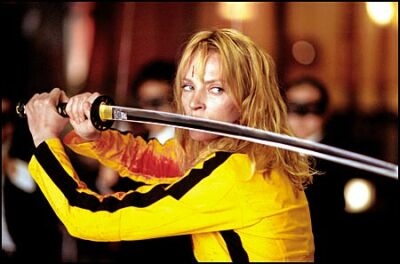 Uma Thurman plays The Bride, an assassin who awakes from a coma to take vengeance on the gangland boss who tried to kill her