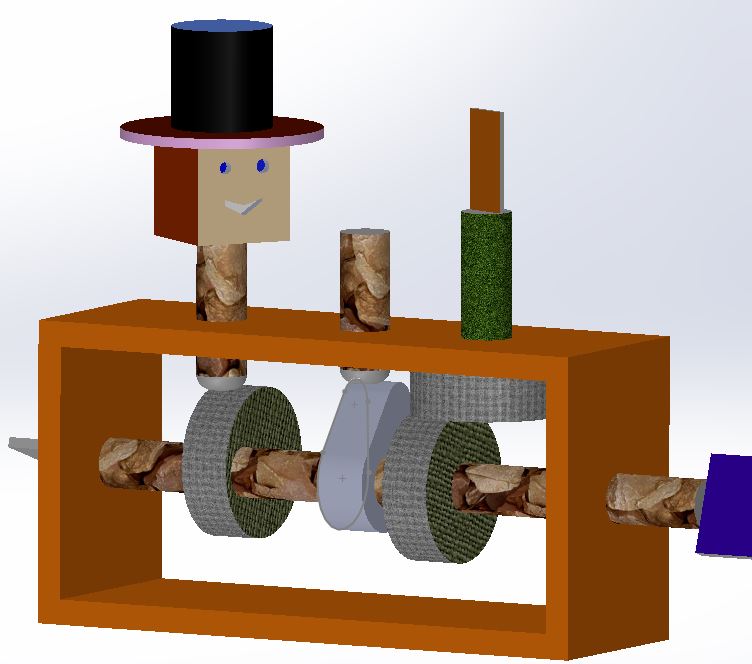 Simplified machine model with cam and tangent mates