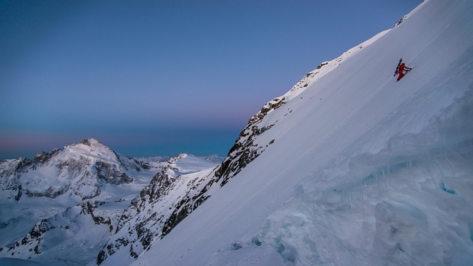 steep slope cause snow to slide down