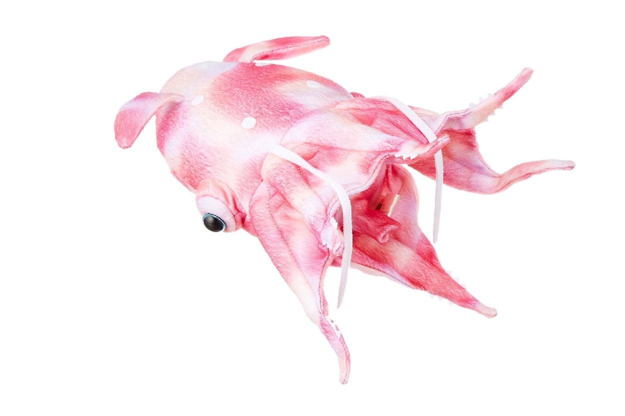 A mainly pink Vampire Squid plush