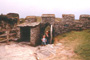 Tintagel Castle gate.  Kees and Cai de Ridder in doorway.