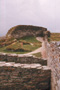 Medieval Castle remains on the mainland across from Tintagel Island