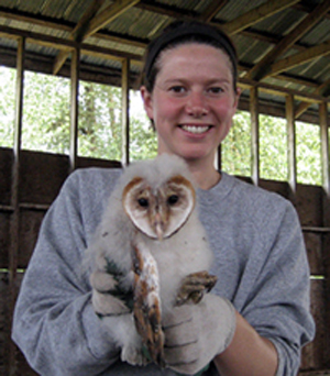 Sofi holding an owlet